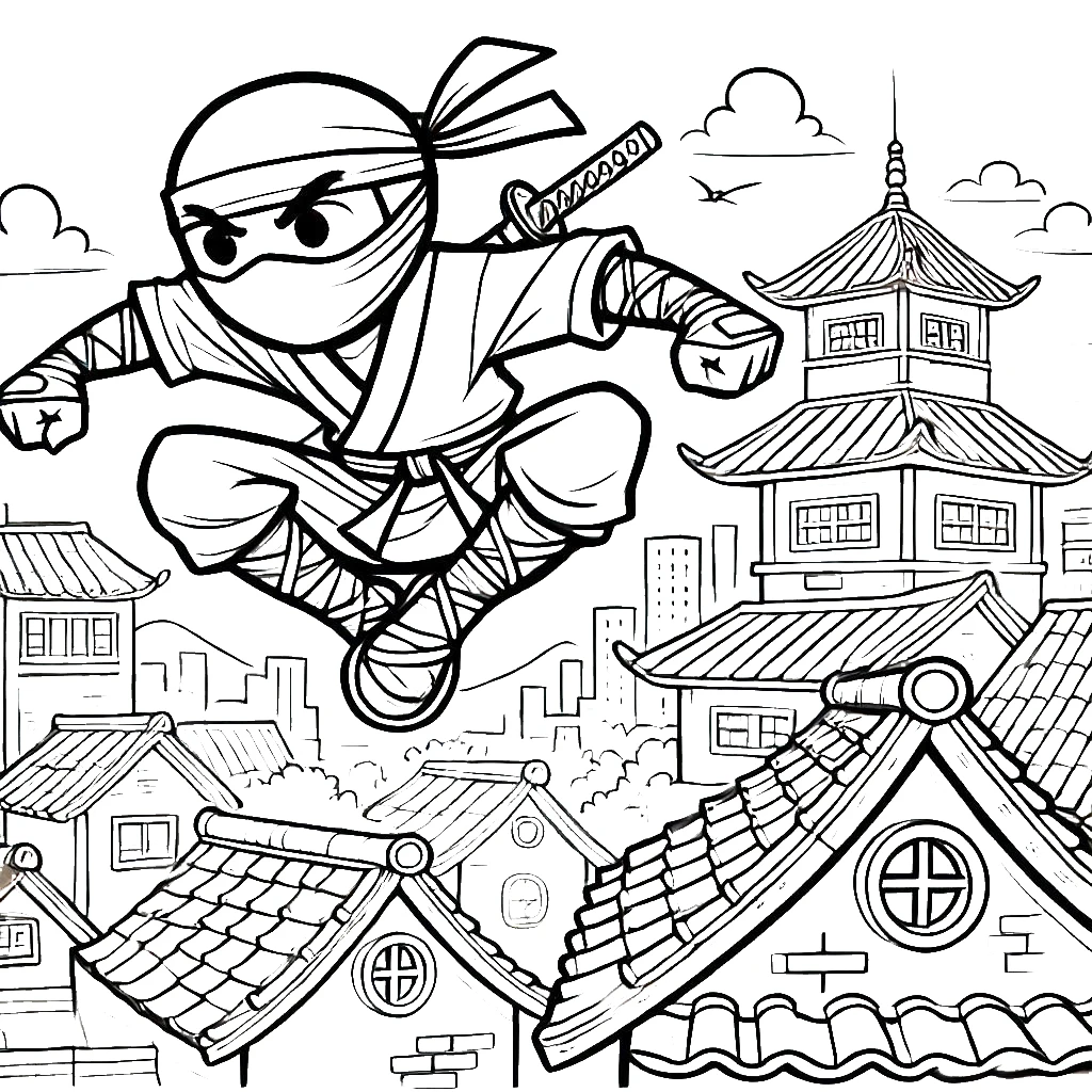 coloriage Ninja à imprimer pour enfant de 12 ans