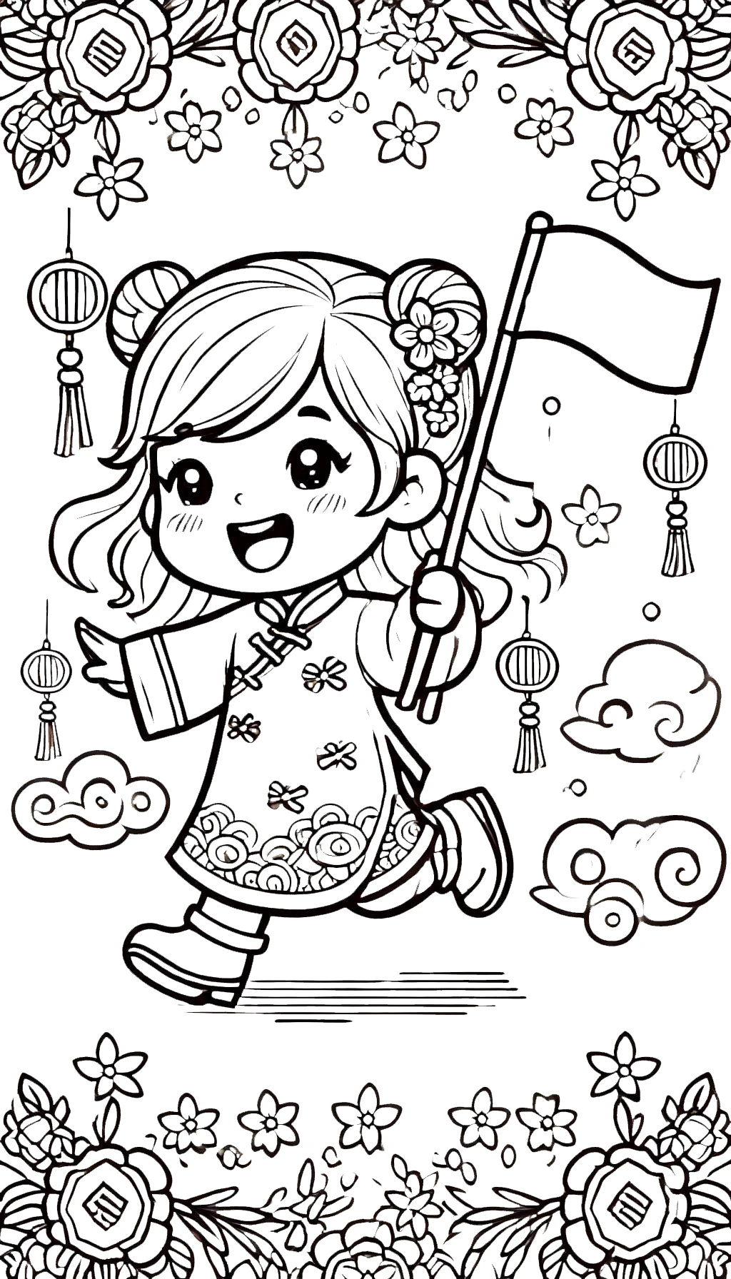 coloriage Nouvel an Chinois pour enfant