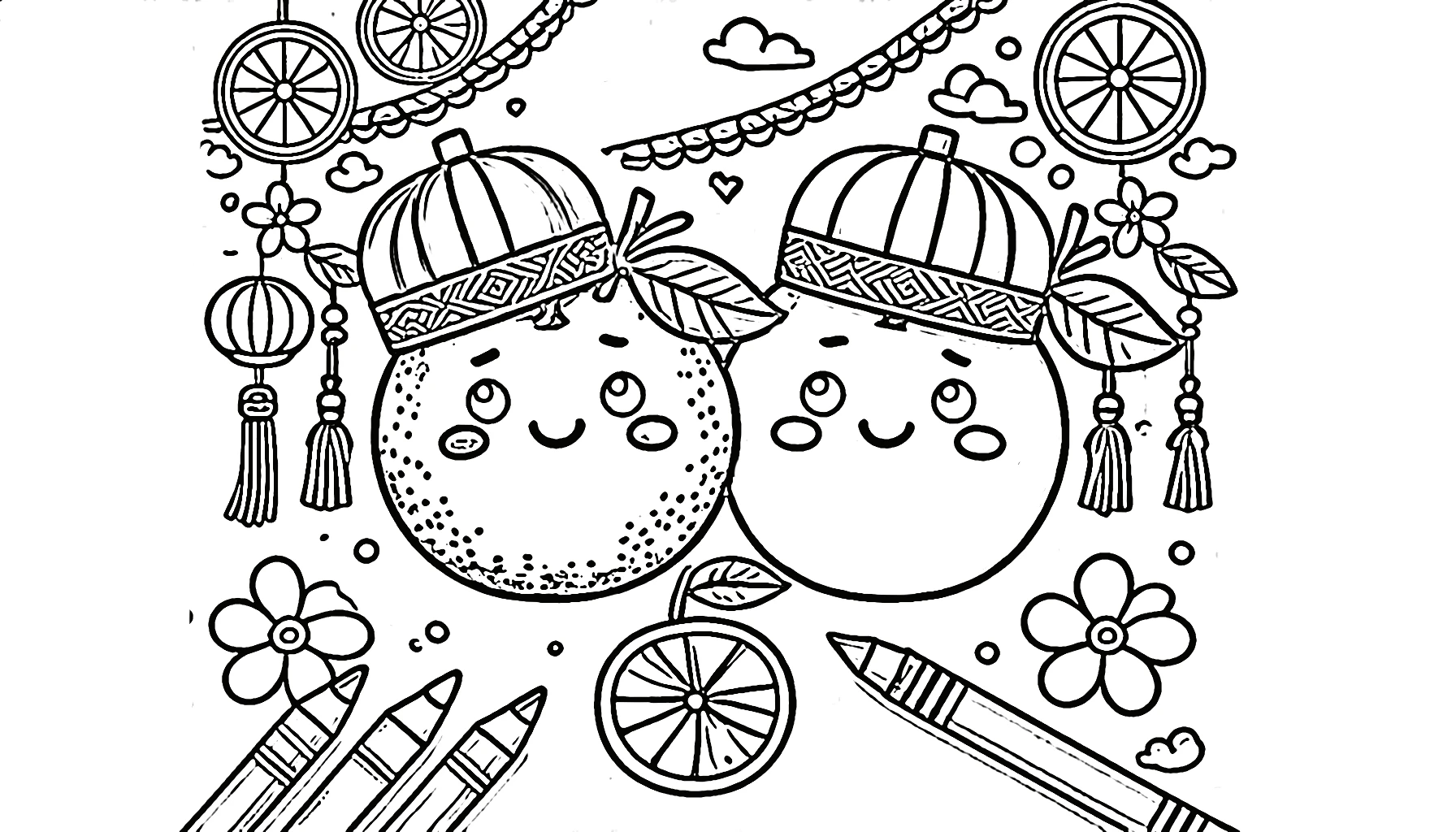 coloriage Nouvel an Chinois à imprimer gratuit 3