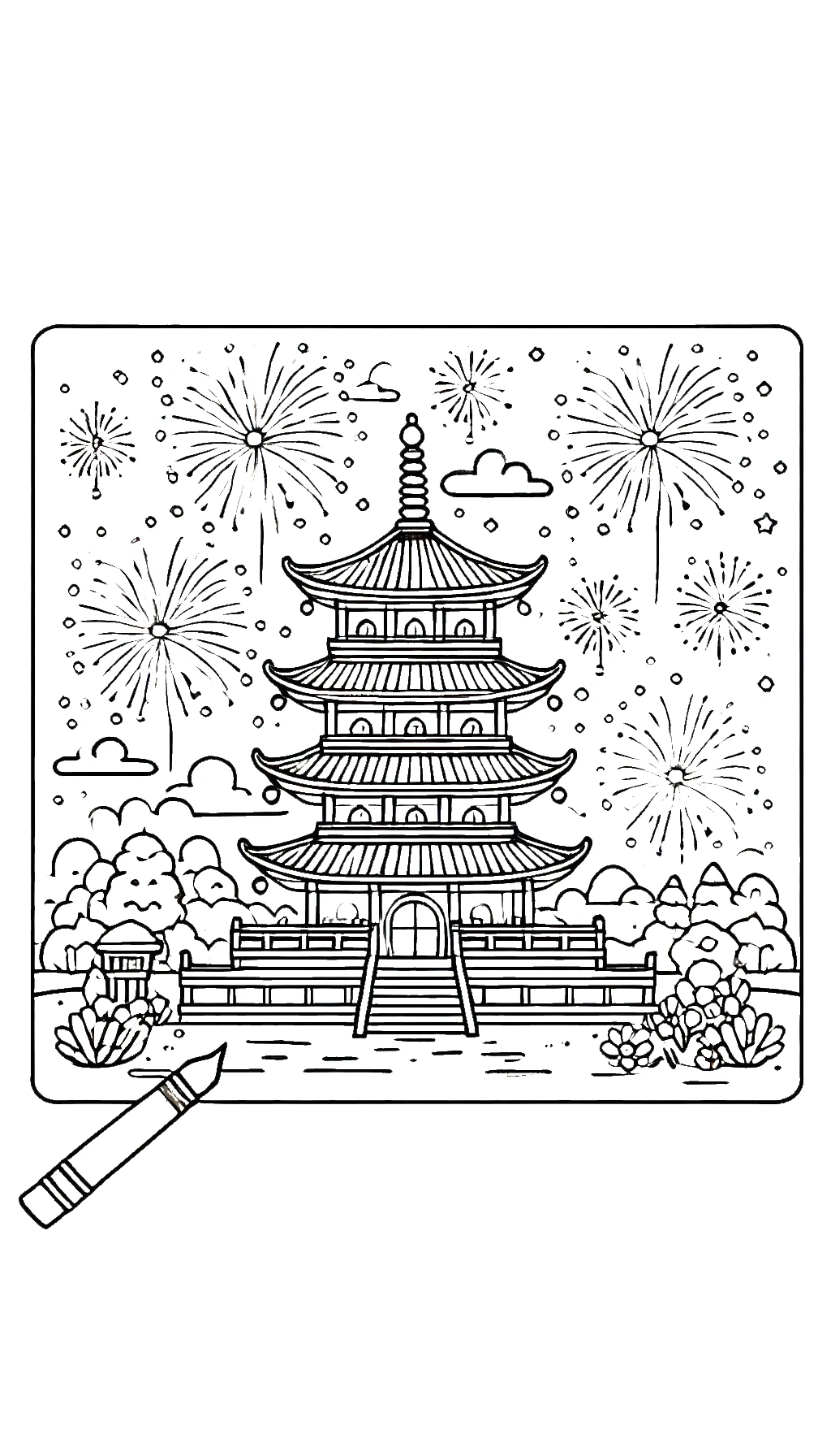 coloriage Nouvel an Chinois pour enfant de 6 ans 1