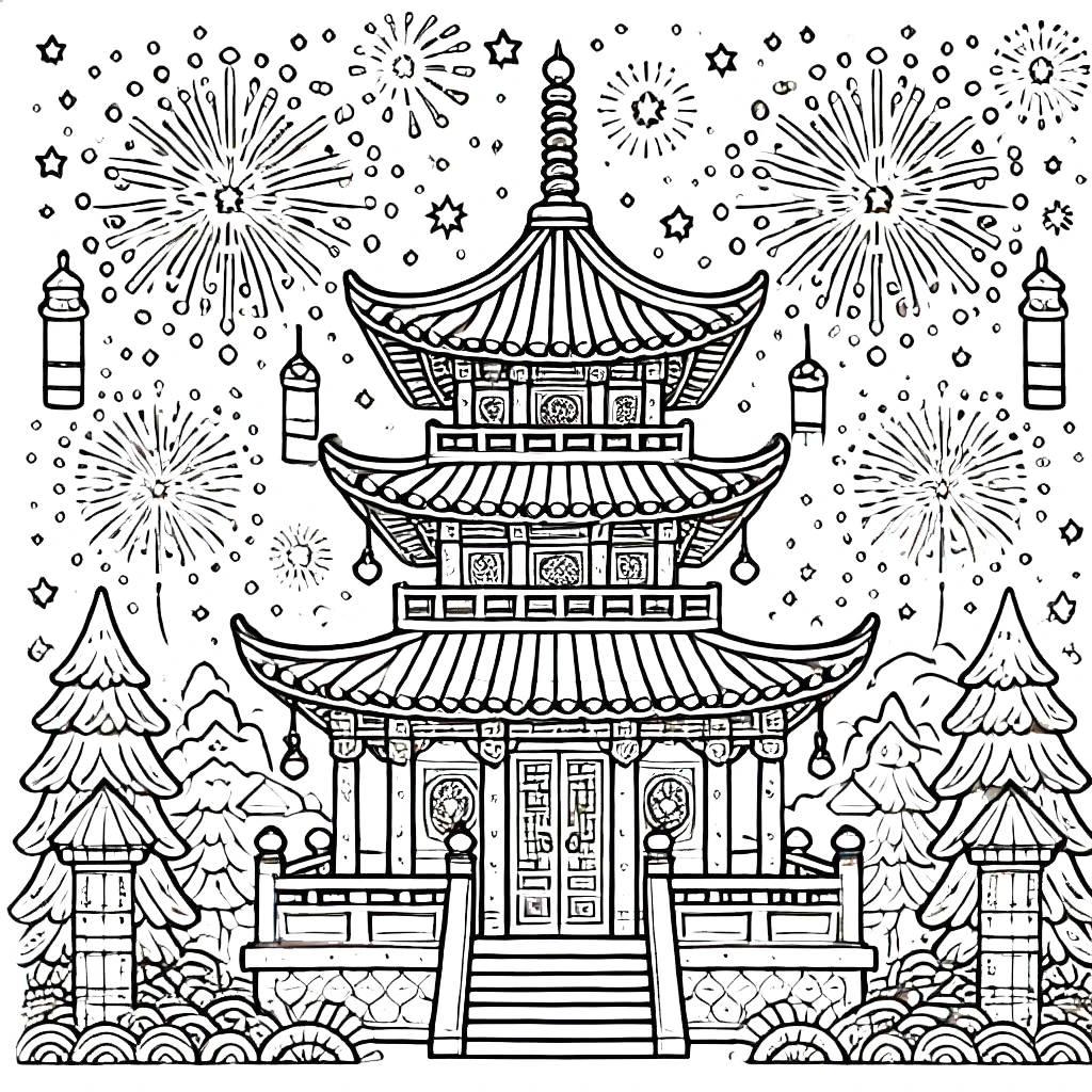 coloriage Nouvel an Chinois gratuit