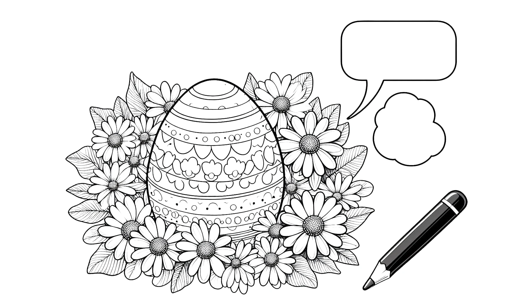 coloriage Oeuf de Pâques pour primaire