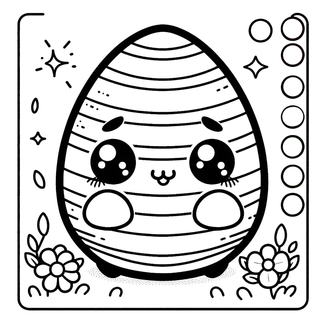 coloriage Oeuf de Pâques à imprimer pour enfant de 2 ans