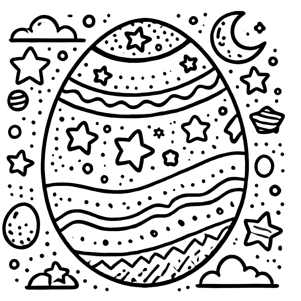 coloriage Oeuf de Pâques pour enfant de 2 ans