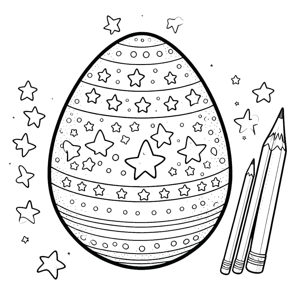 coloriage Oeuf de Pâques à imprimer pour enfant de 8 ans