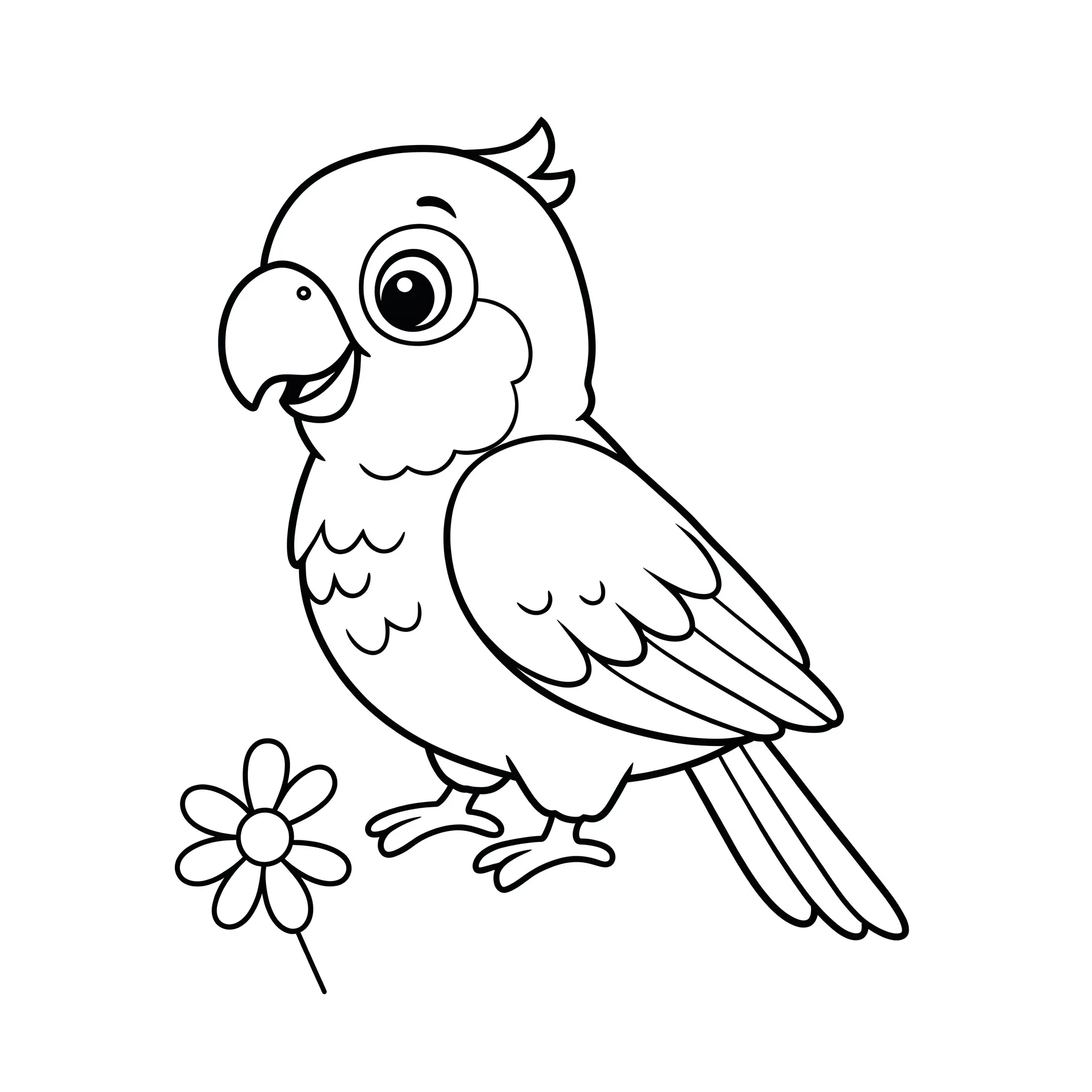 coloriage Perroquet de dessin animé à imprimer pdf