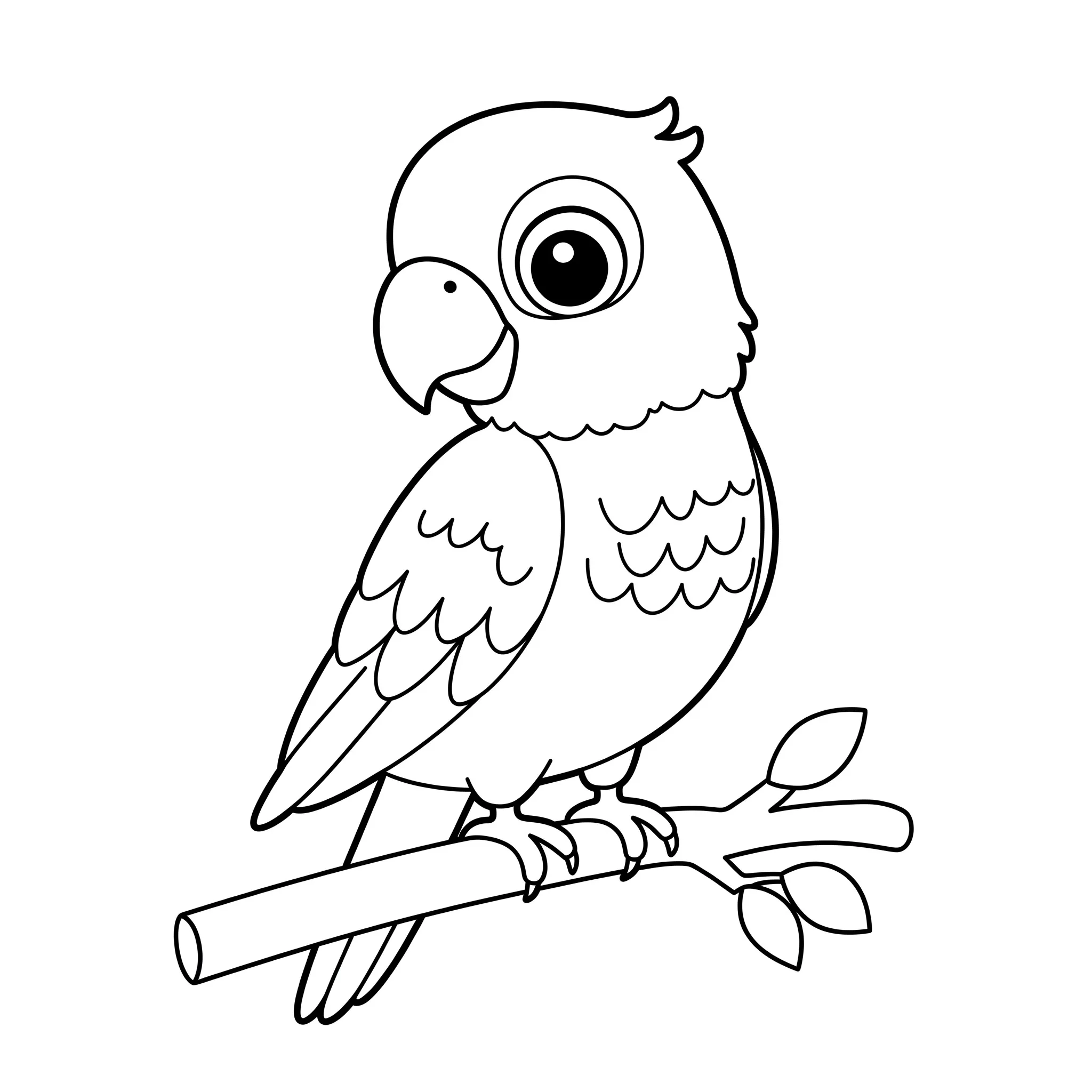 télécharger coloriage Perroquet sur un perchoir gratuit