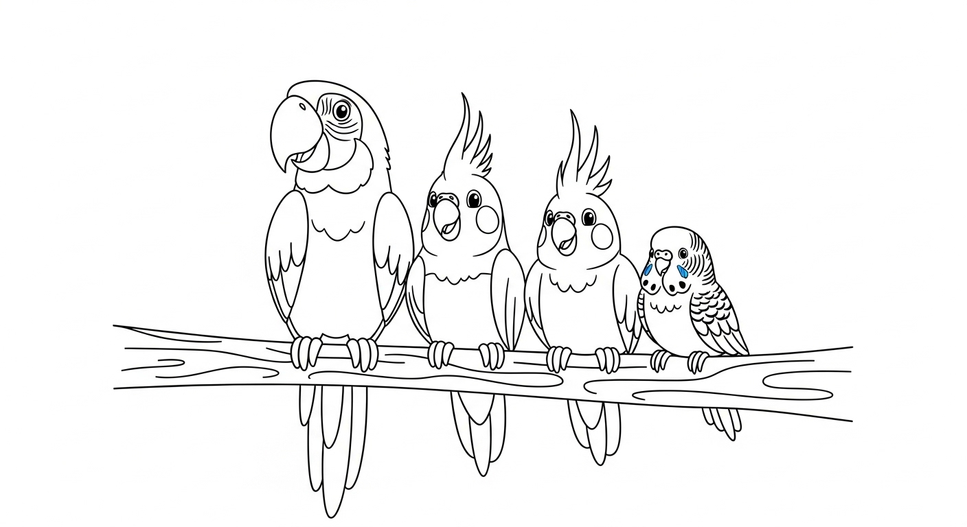 coloriage Perroquet updated pour enfants a imprimer gratuit