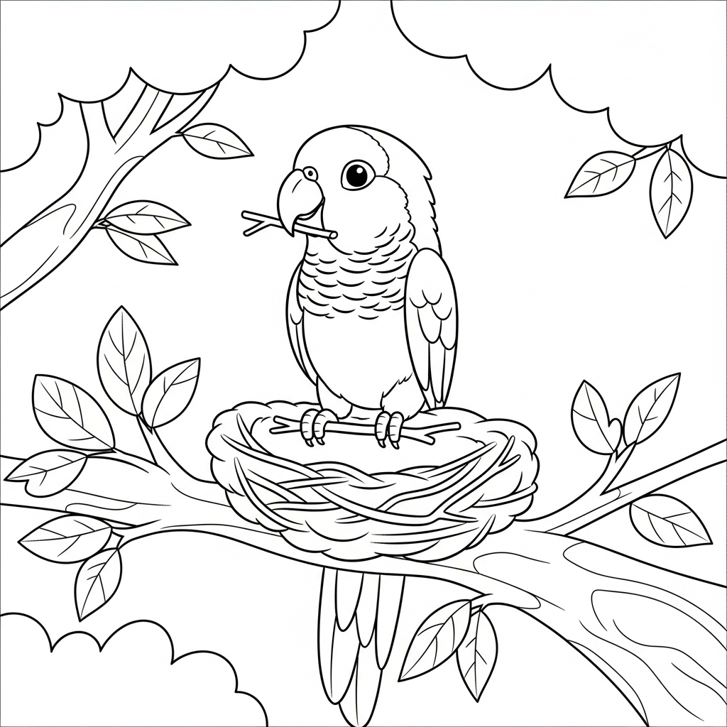coloriage Perroquet updated d'enfant a imprimer