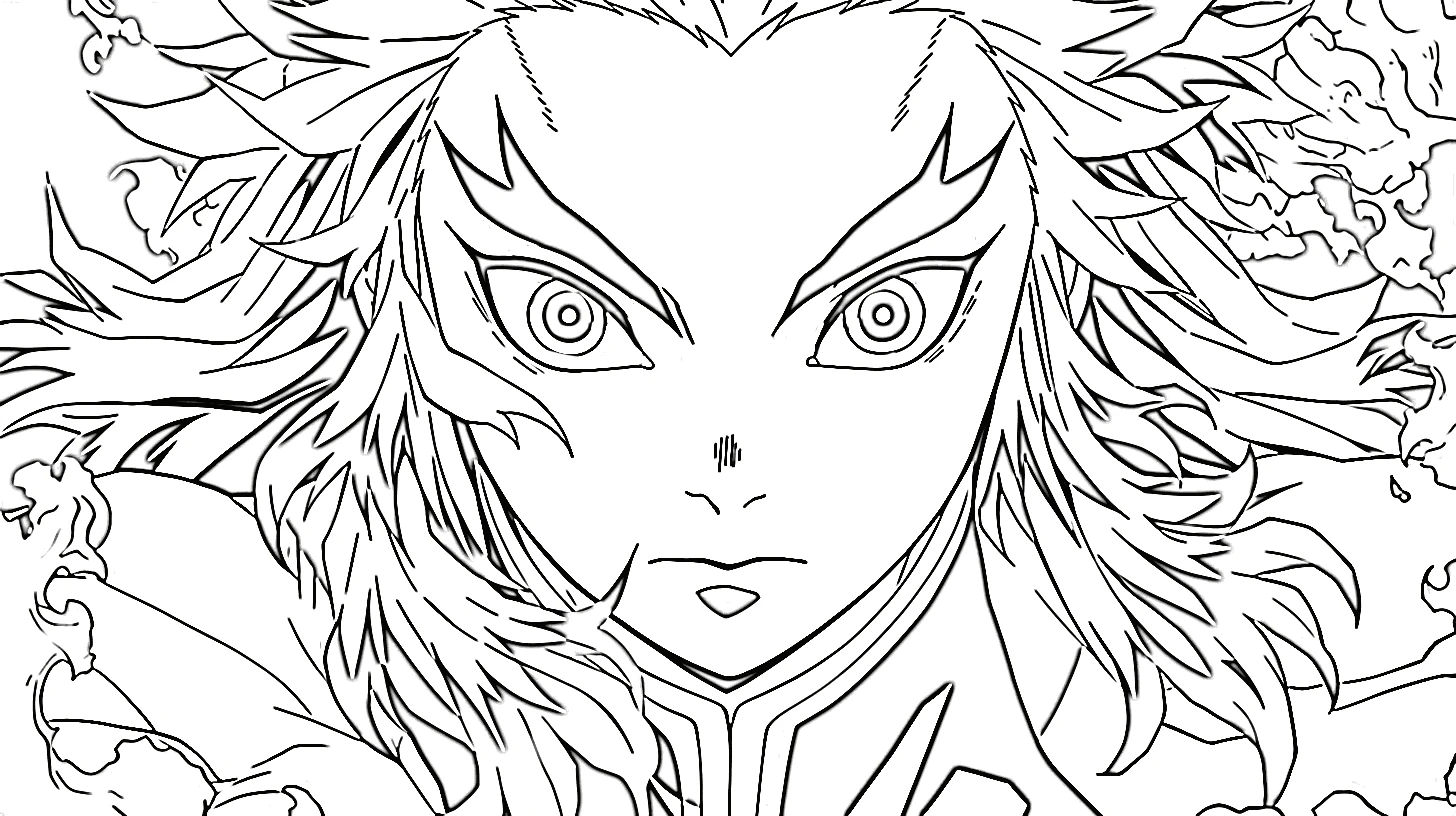 coloriage Rengoku a imprimer gratuit