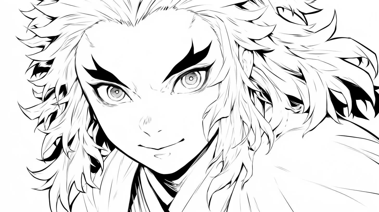 image pour coloriage Rengoku enfant