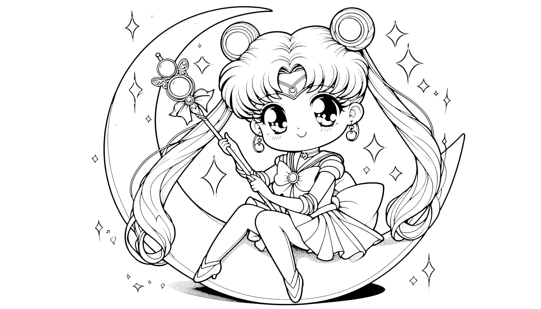 coloriage Sailor Moon pour enfants à imprimer