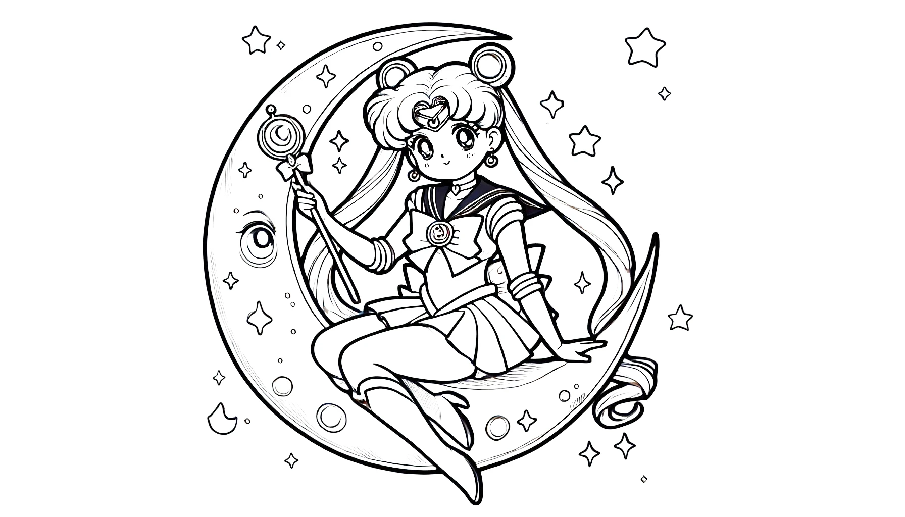 image pour coloriage Sailor Moon enfant