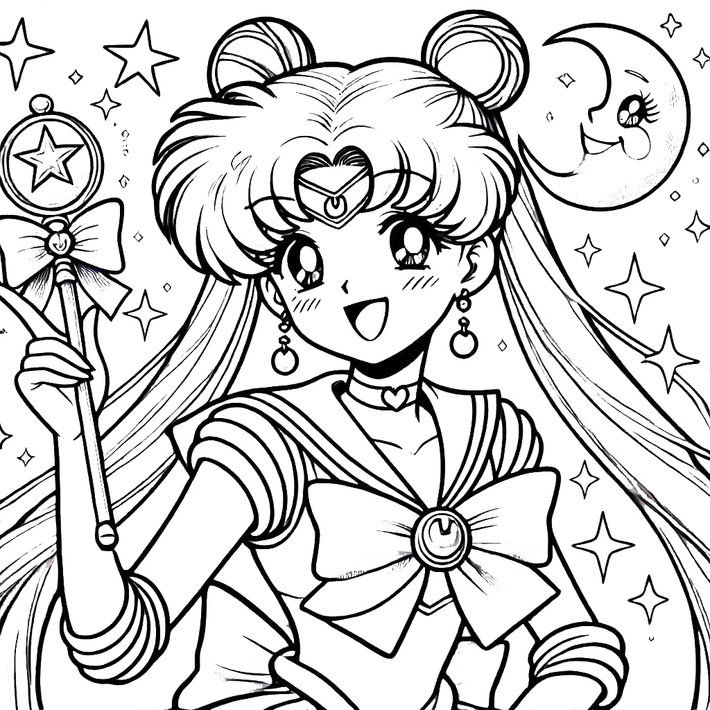 coloriage Sailor Moon et apprentissage 1