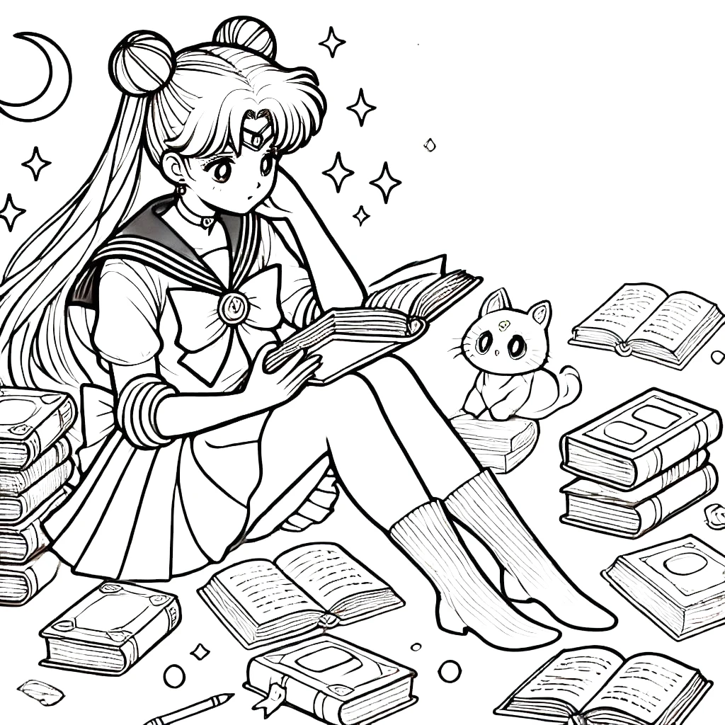 image pour coloriage Sailor Moon enfant 1