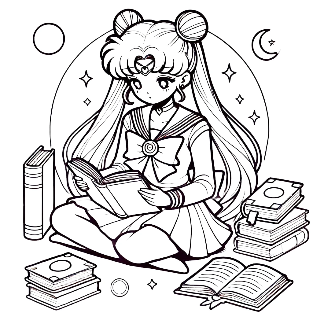 coloriage Sailor Moon pour enfants à imprimer 1