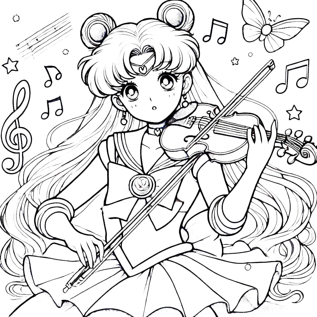 coloriage Sailor Moon à imprimer pour enfant de 10 ans