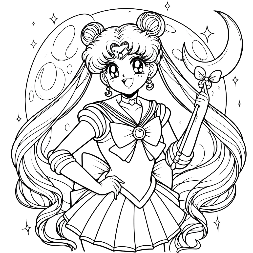 coloriage Sailor Moon pour enfant a imprimer gratuit