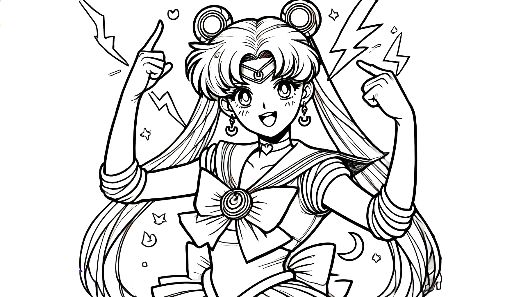 coloriage Sailor Moon a imprimer pour enfant de 4 ans