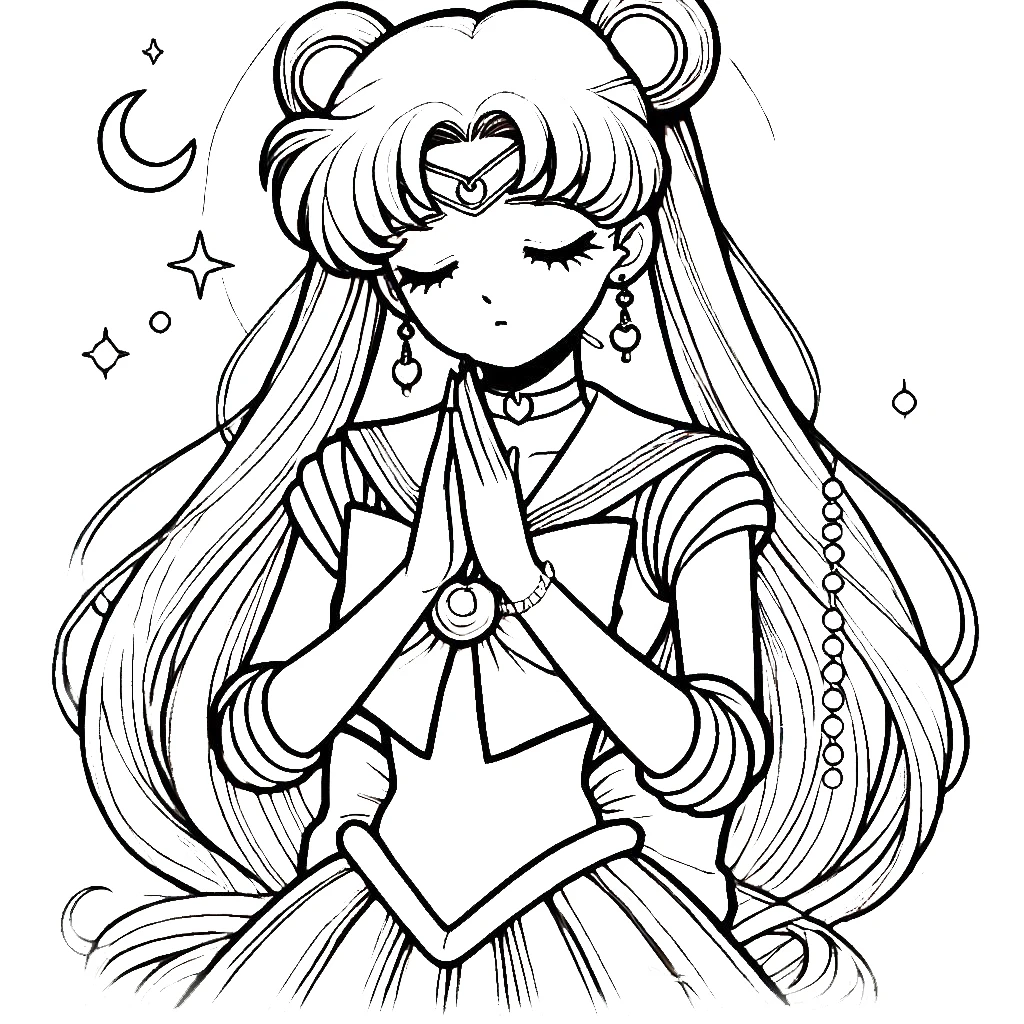 coloriage Sailor Moon à imprimer pour enfants