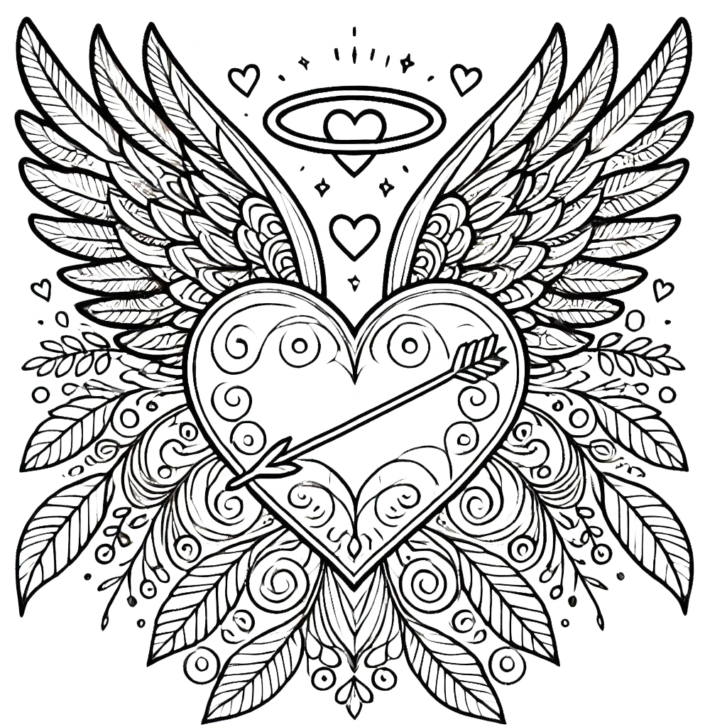 coloriage Saint Valentin à imprimer pour enfant de 7 ans