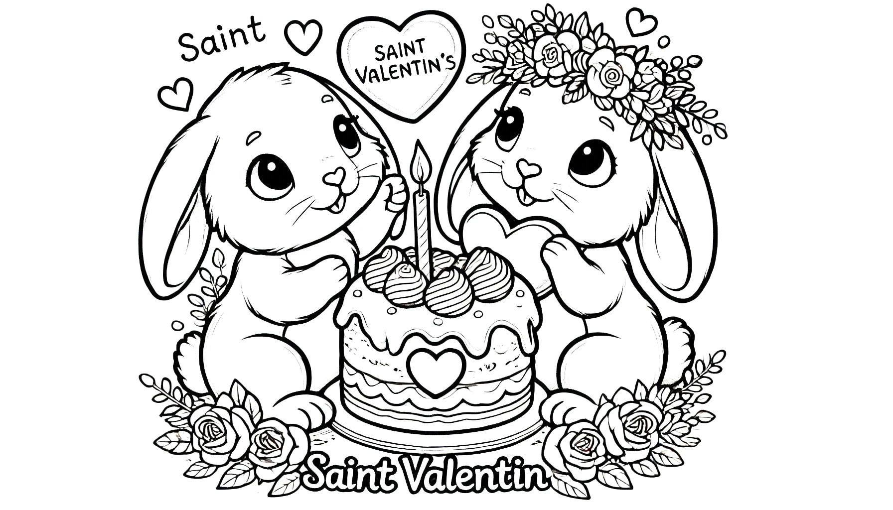 coloriage Saint Valentin à imprimer pdf gratuit