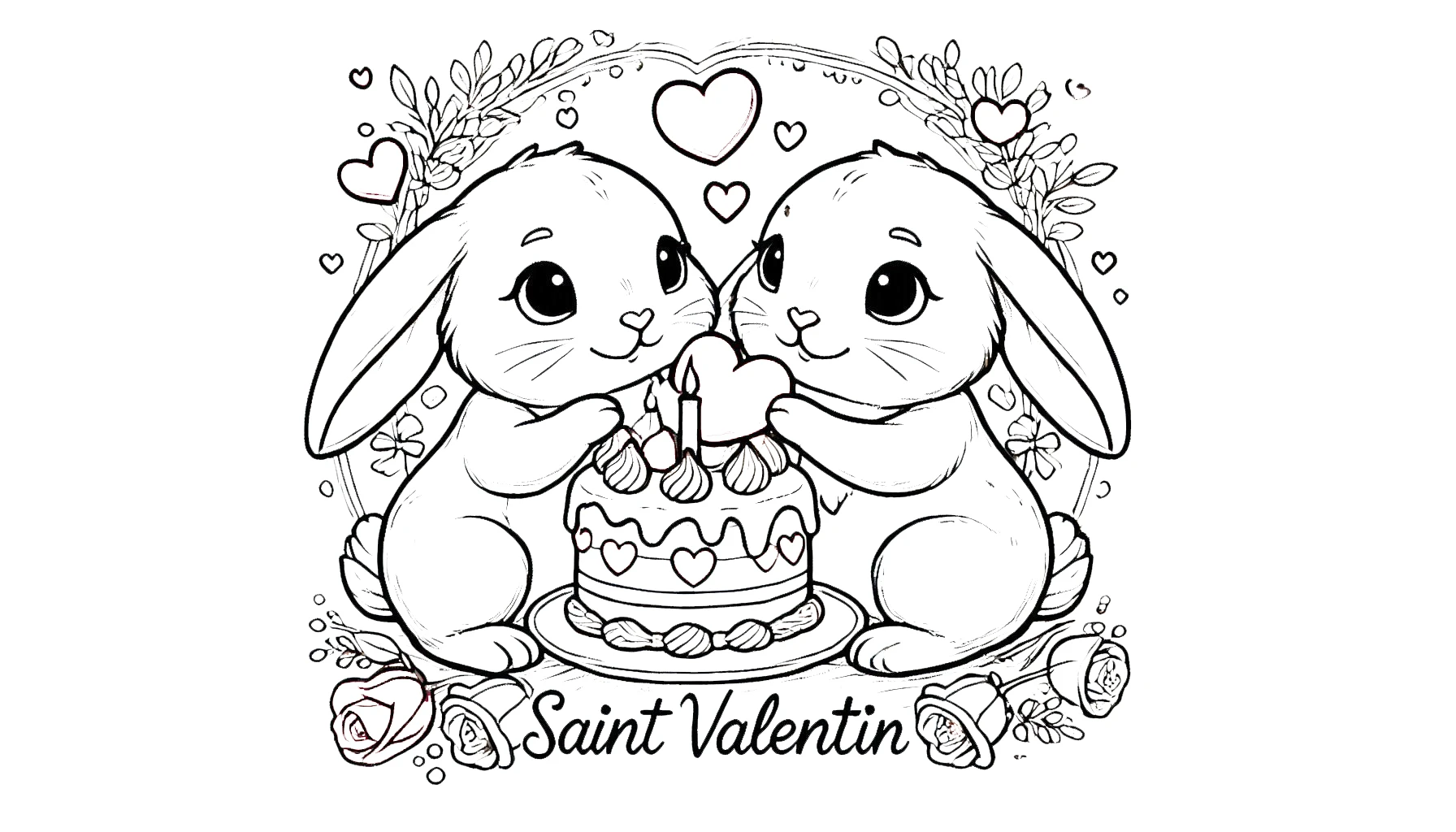 coloriage Saint Valentin a colorier en ligne gratuitement