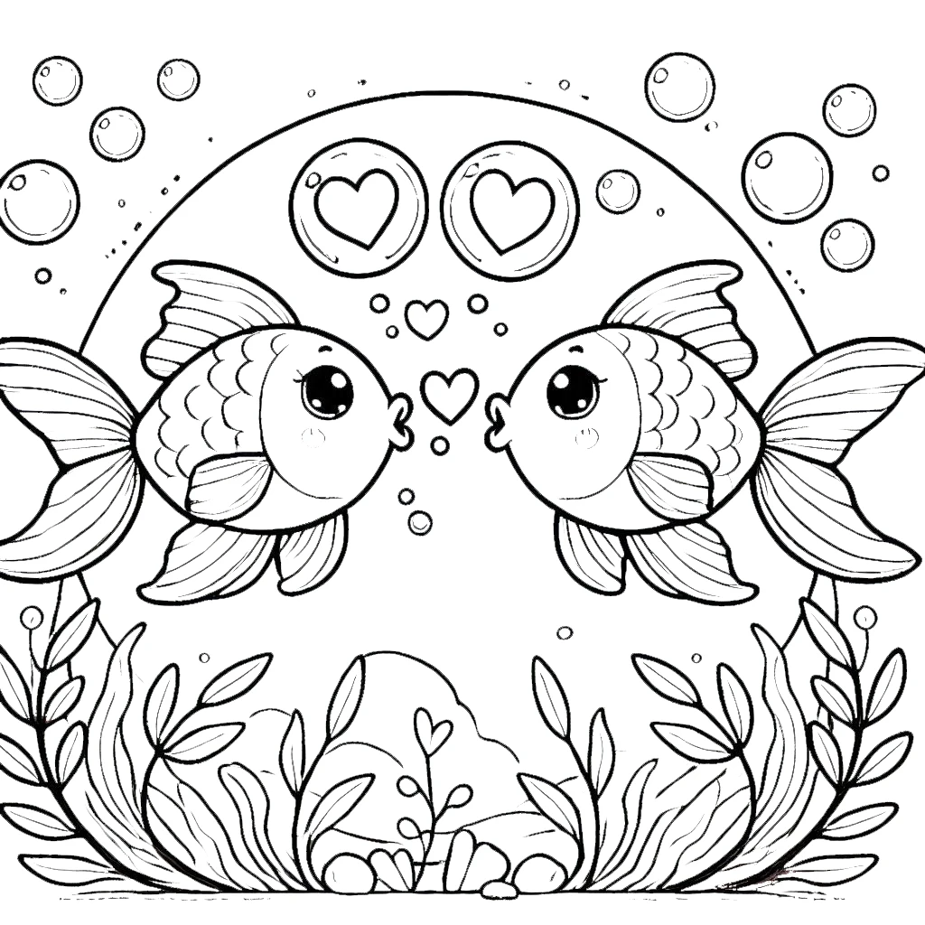 coloriage Saint Valentin à imprimer pour enfant de 4 ans 1