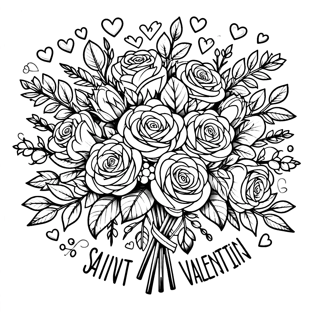 coloriage Saint Valentin gratuit en ligne