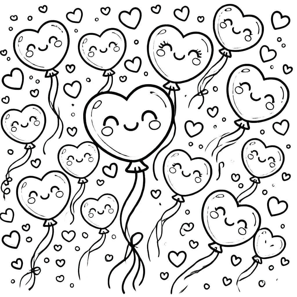 coloriage Saint Valentin à imprimer pdf gratuit 1