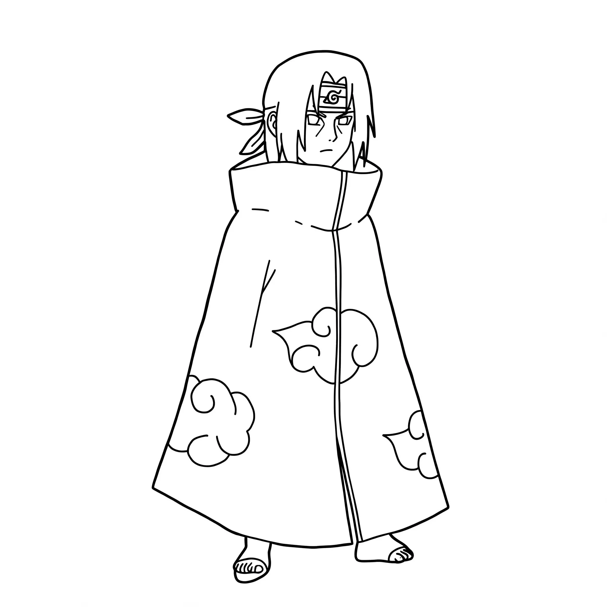 coloriage Silhouette d’Itachi à imprimer pour enfant de 8 ans