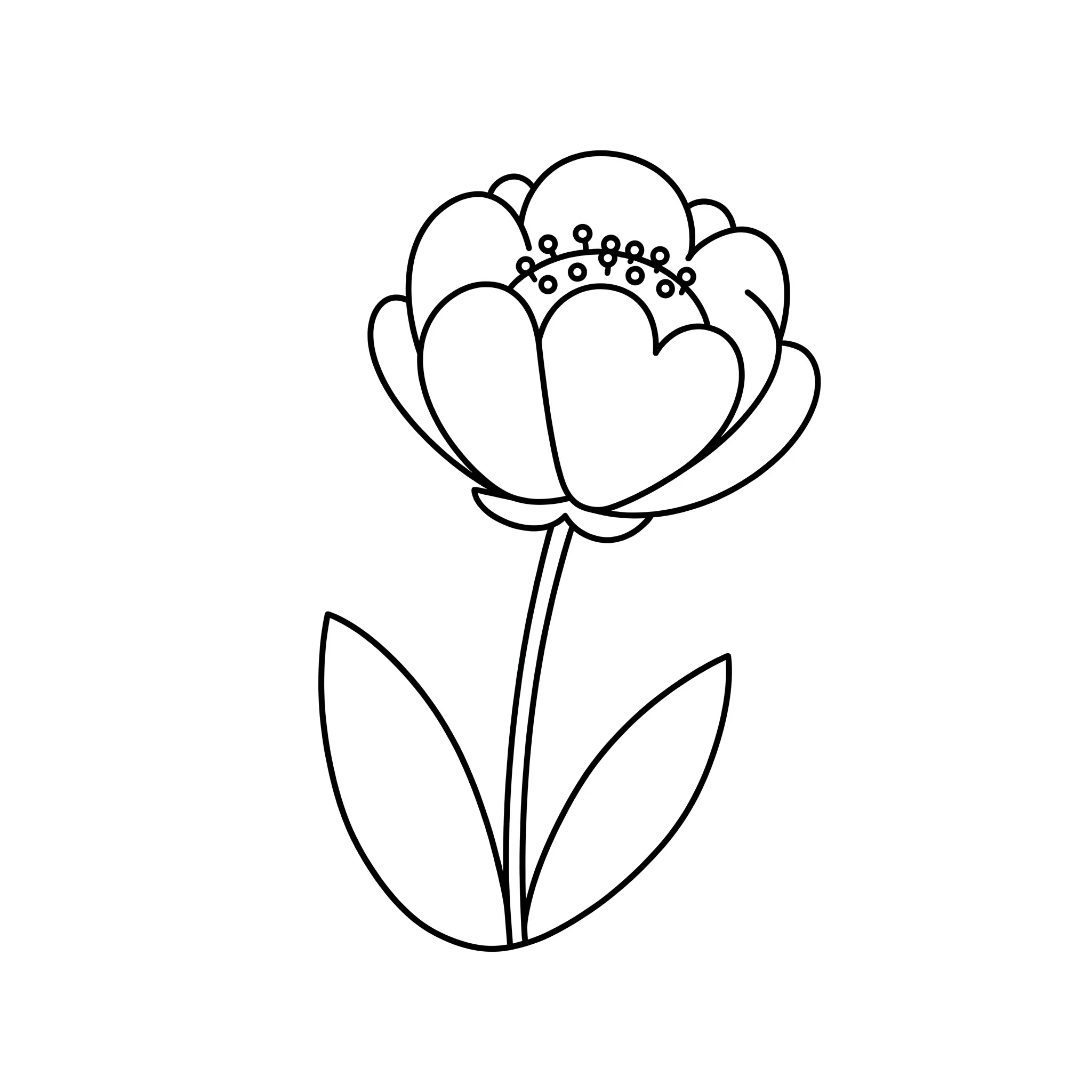 Målarbilder En vårblomma för ett 6-årigt barn