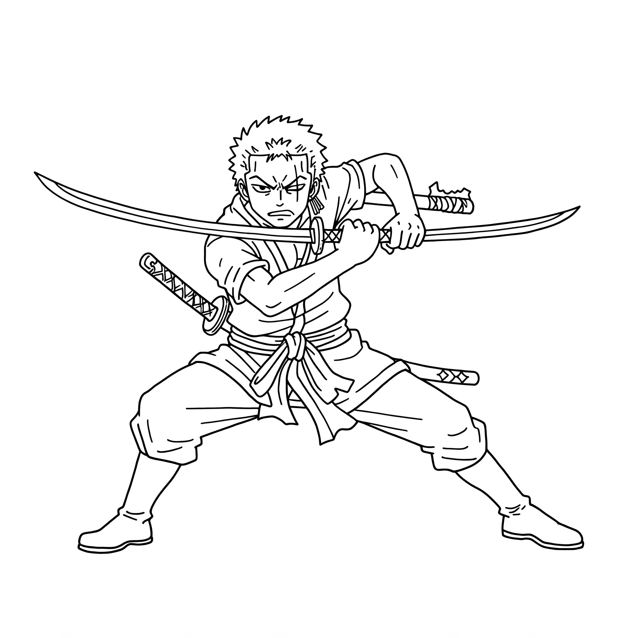 coloriage Zoro en action a imprimer gratuit