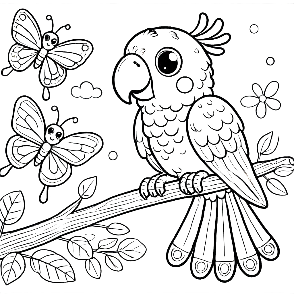 coloriage perroquet gratuit pour enfants