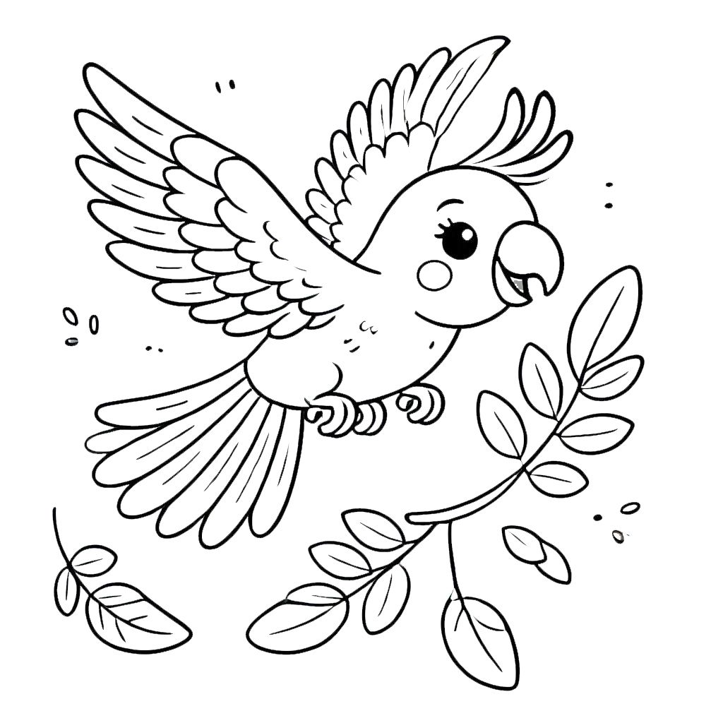 coloriage perroquet pour enfant de 3 ans 2