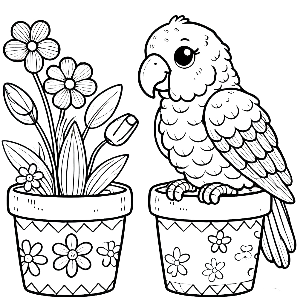 image pour coloriage perroquet enfant