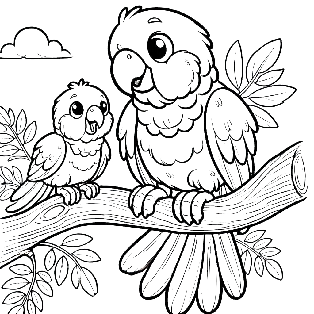 coloriage perroquet à imprimer pour enfant de 7 ans