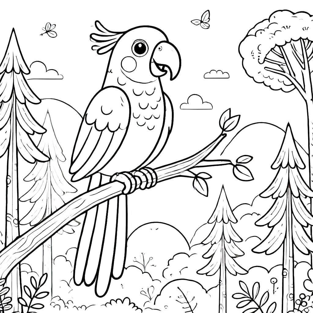 imprimer coloriage perroquet pour enfant