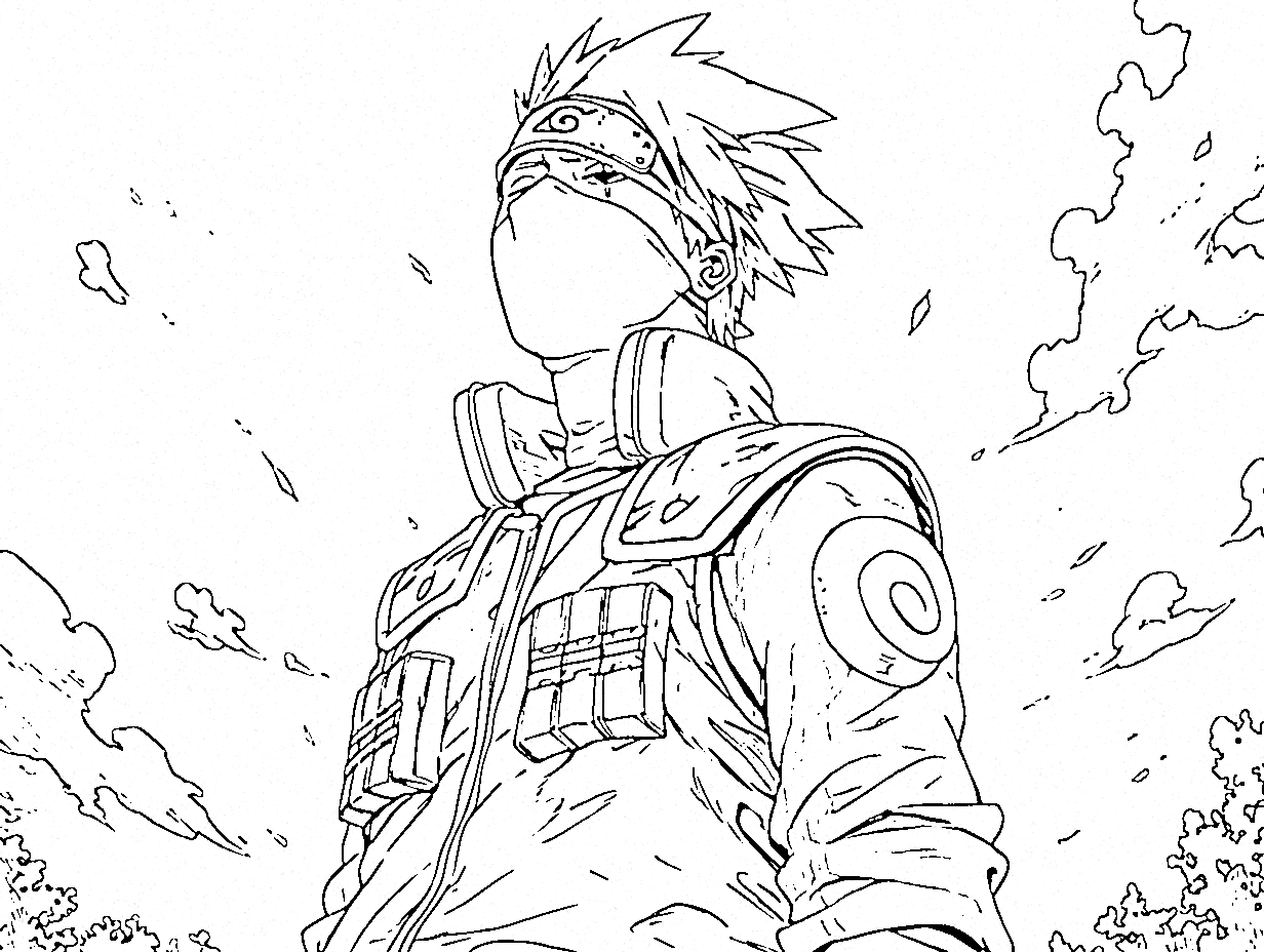 coloriage Kakashi pour primaire