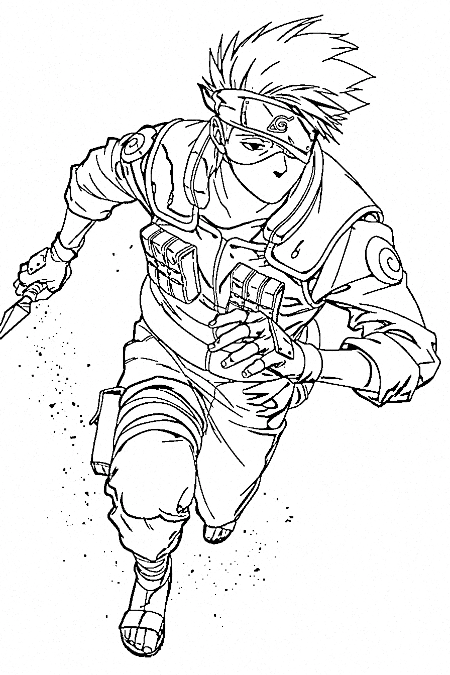 coloriage Kakashi pour enfant de 4 ans