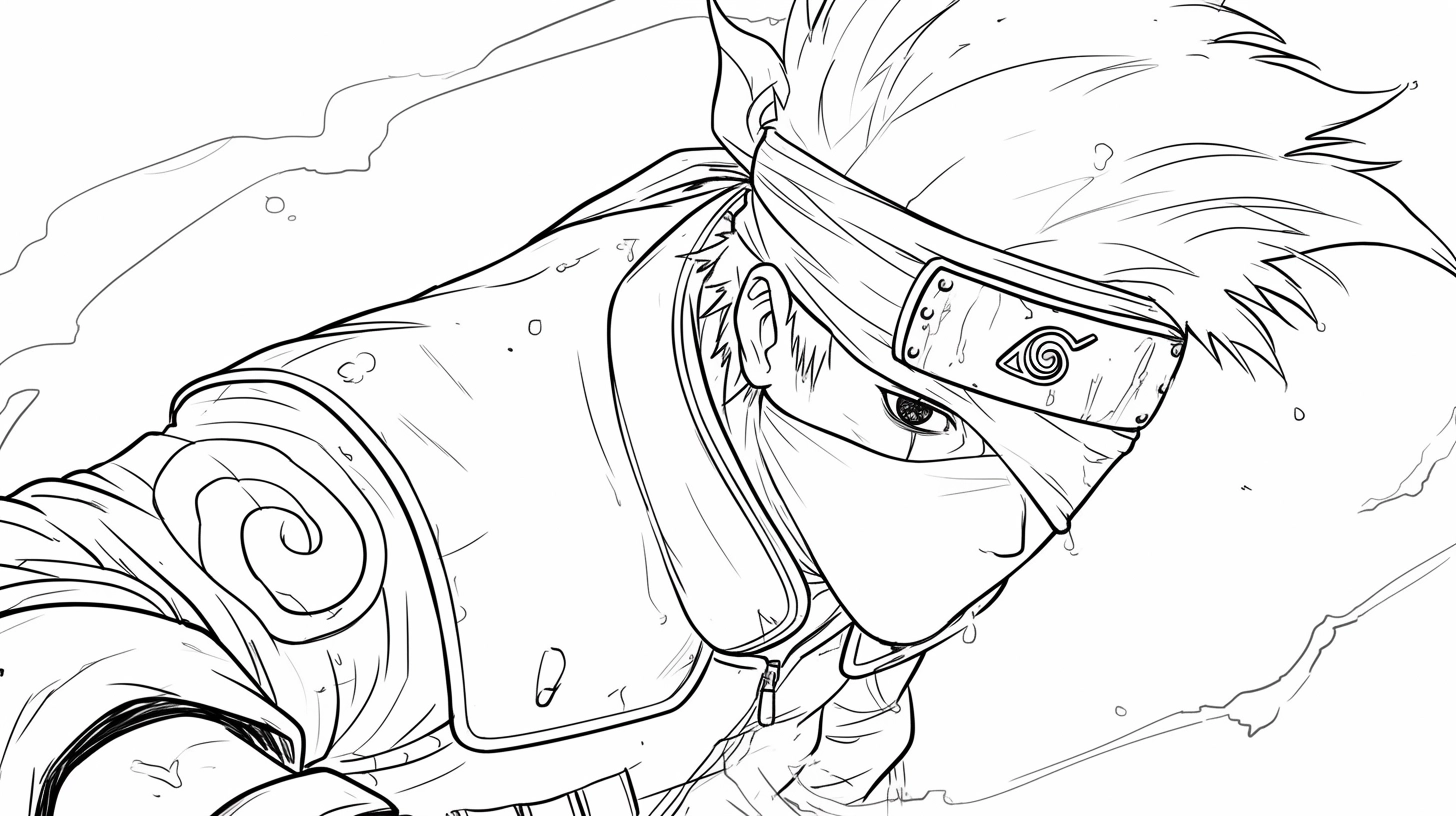 coloriage Kakashi d'enfant a imprimer 1