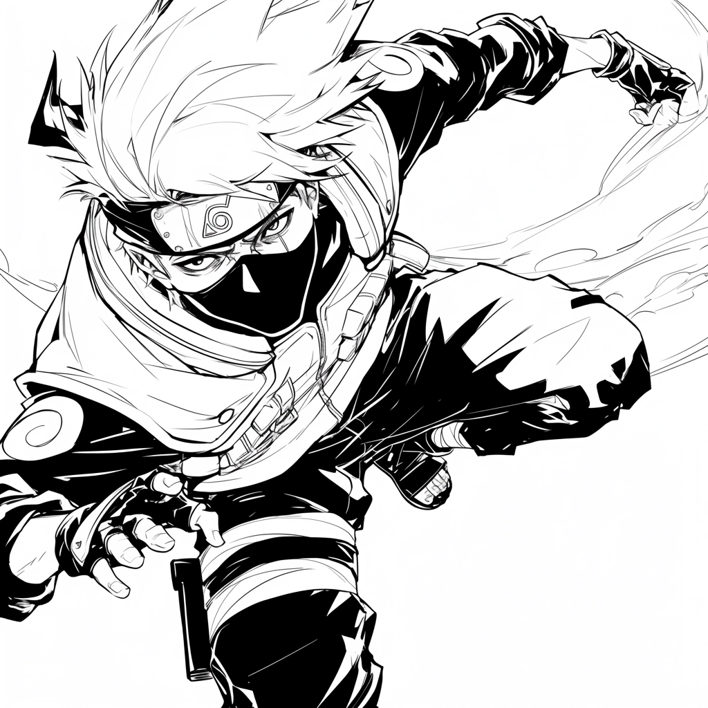 coloriage Kakashi d'enfant a imprimer