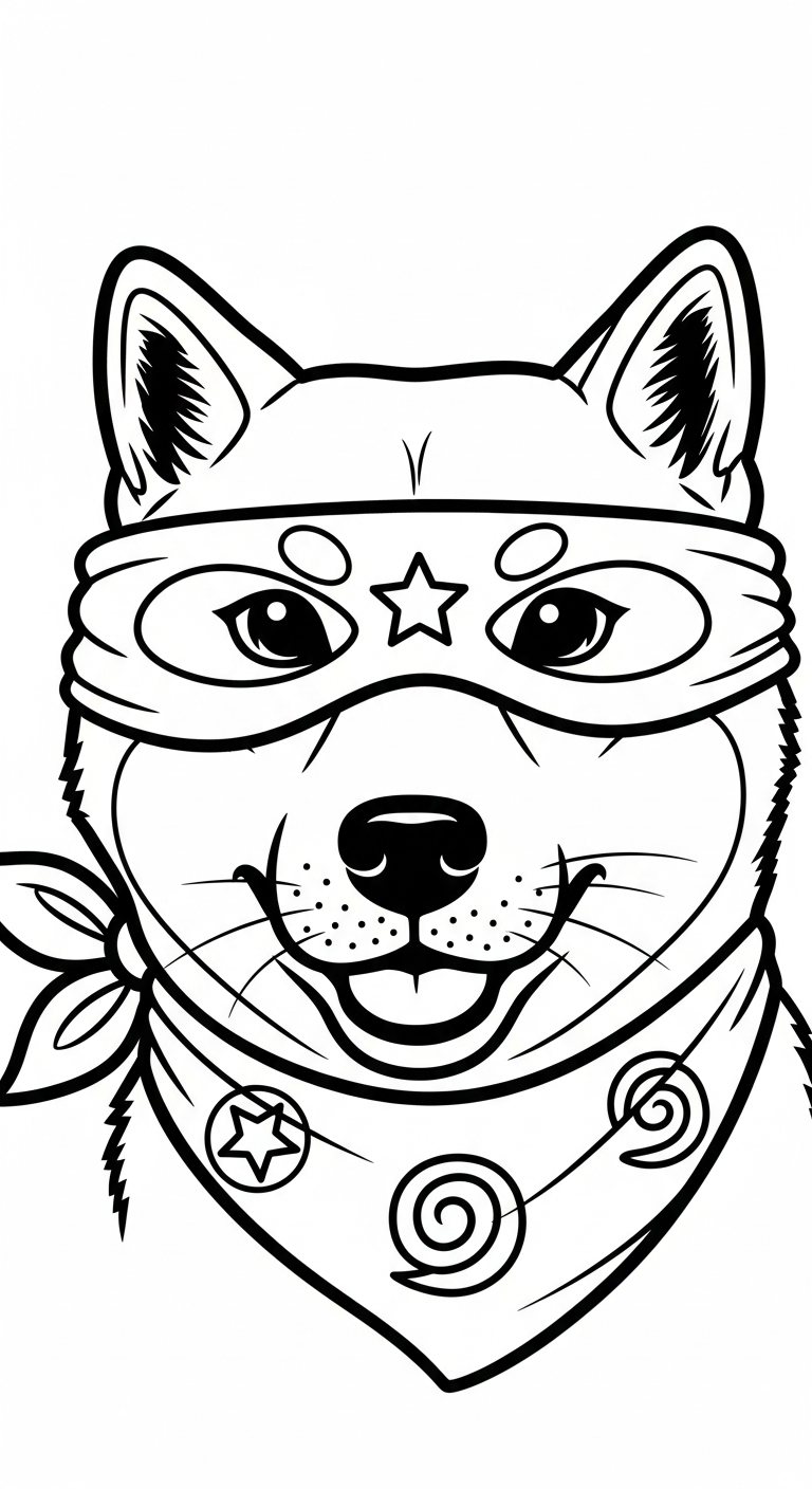 updated ninja coloring page for children to print