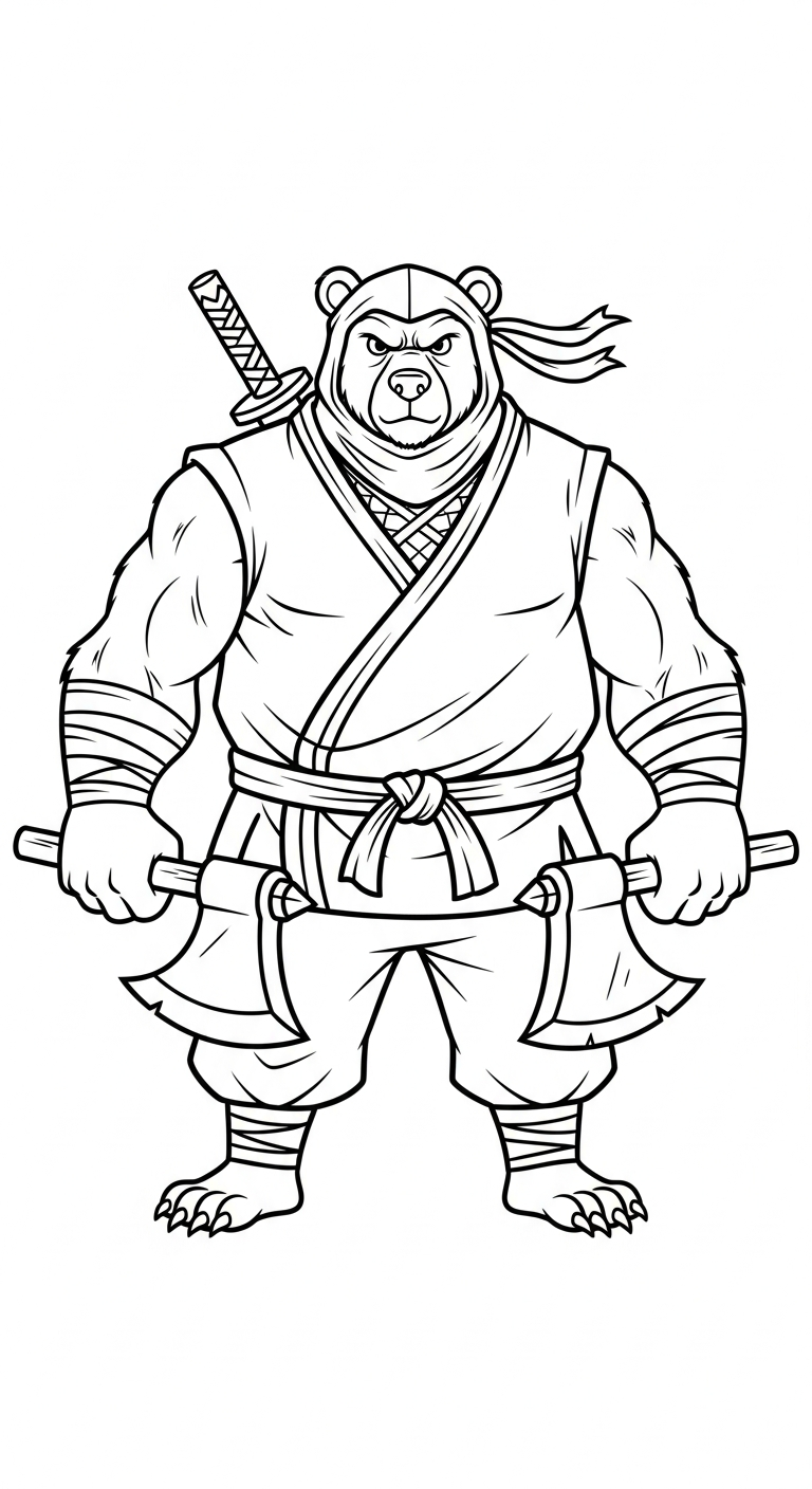 Ninja coloring page updated to print for free