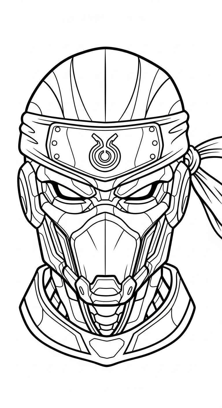 Ninja coloring page updated to draw online