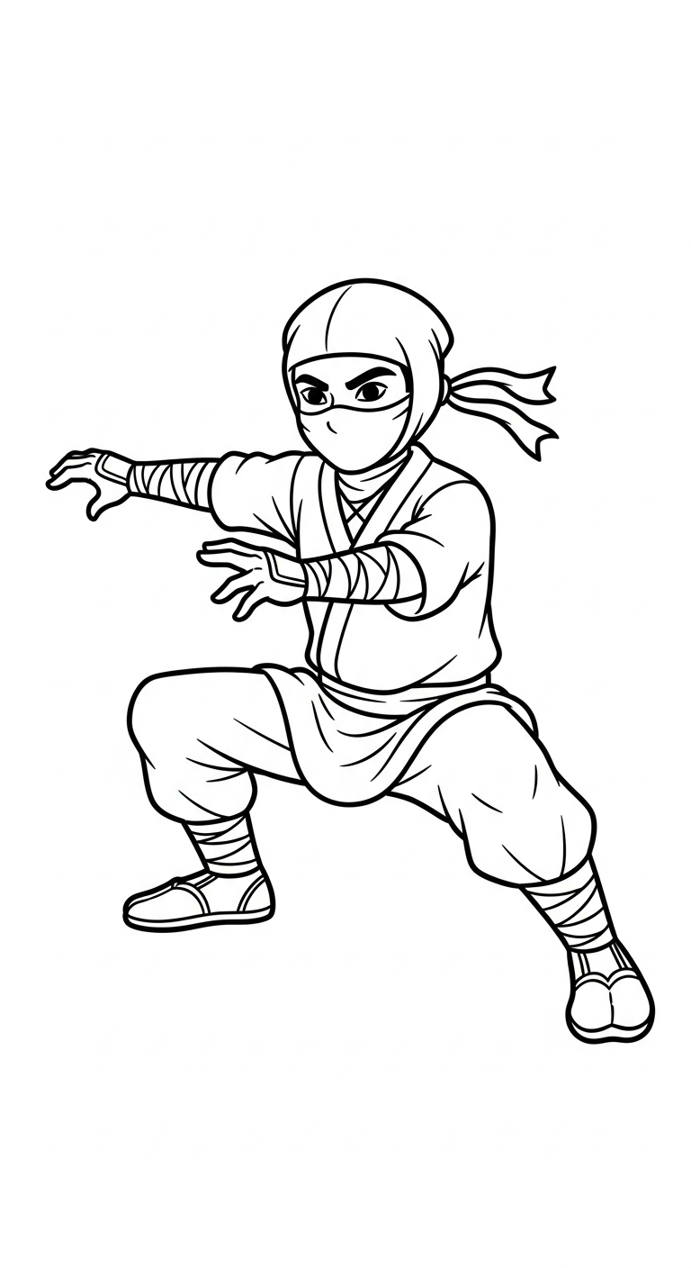 Updated Ninja coloring page to print for free