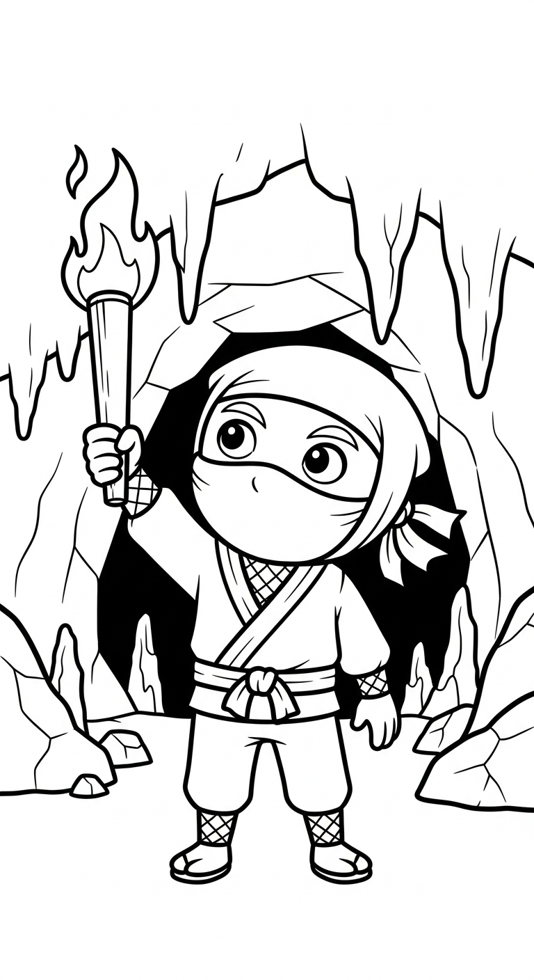 Ninja coloring page updated to print for 2 year olds