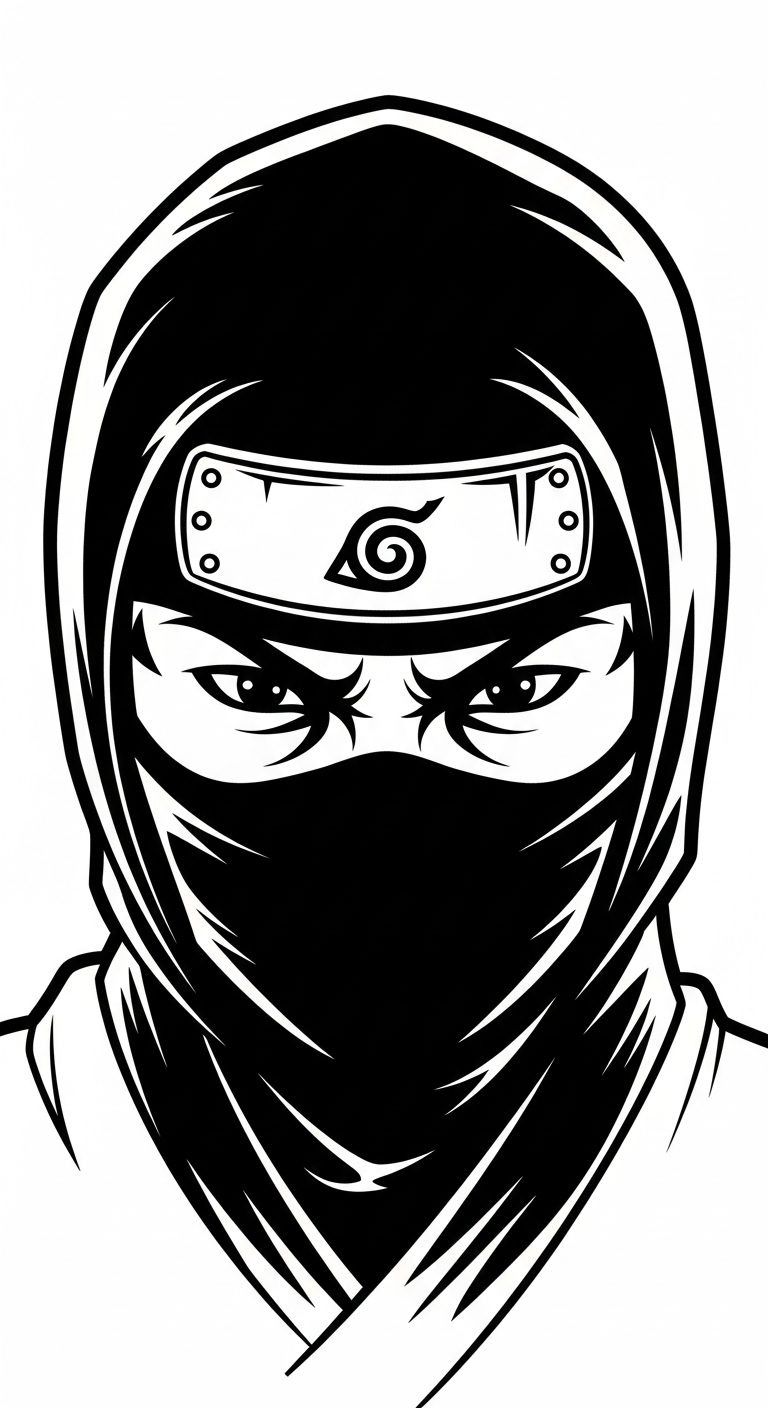 Ninja coloring page updated for children
