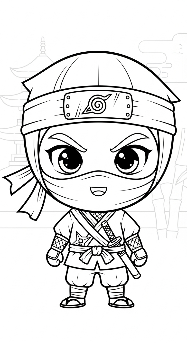 Printable Ninja coloring page for children