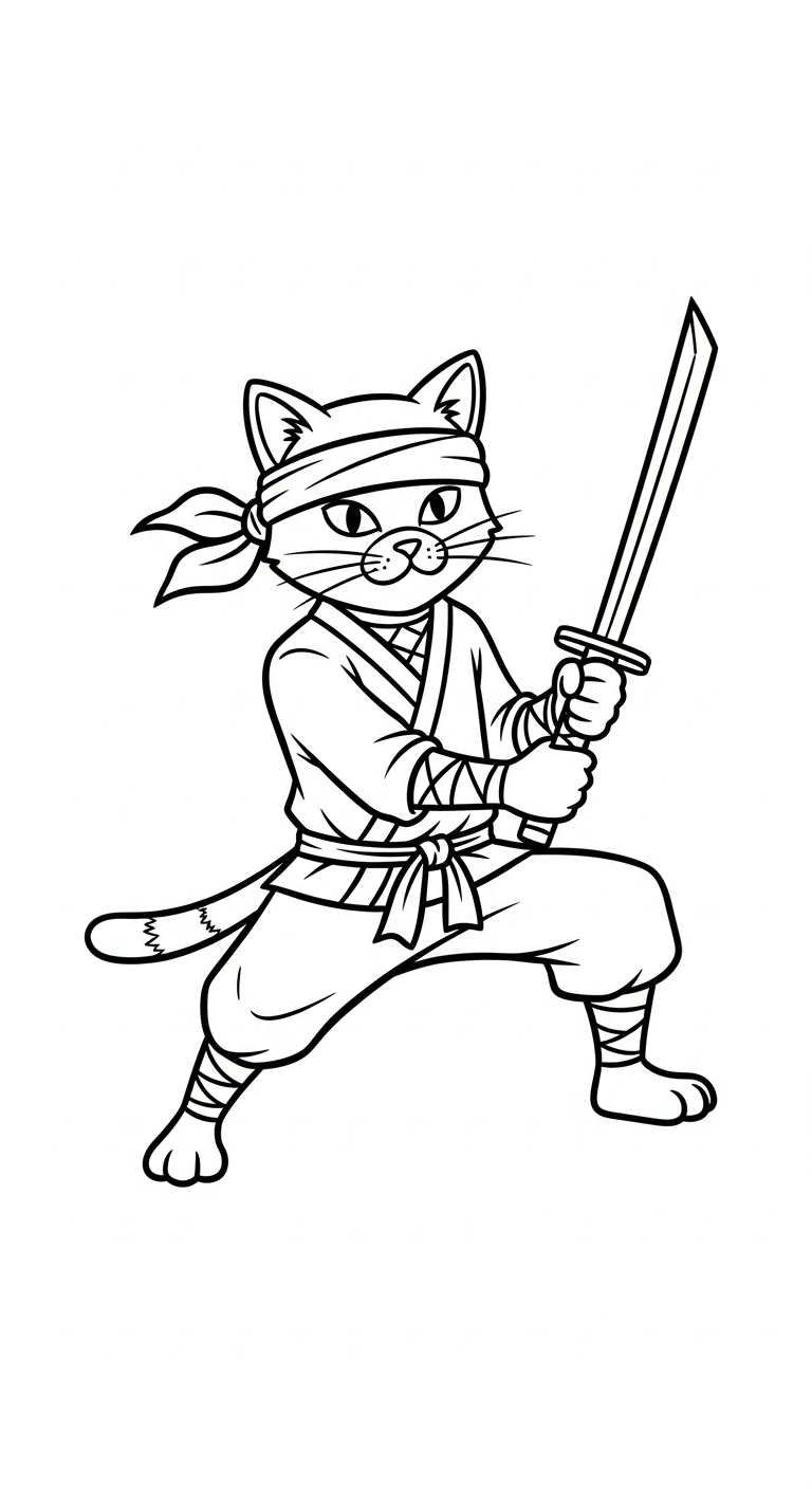 Free updated Ninja coloring page to print 1